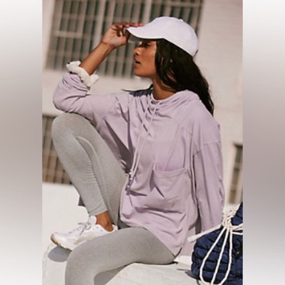 Free People Hot Shot Hooded Layer Lavender Quartz